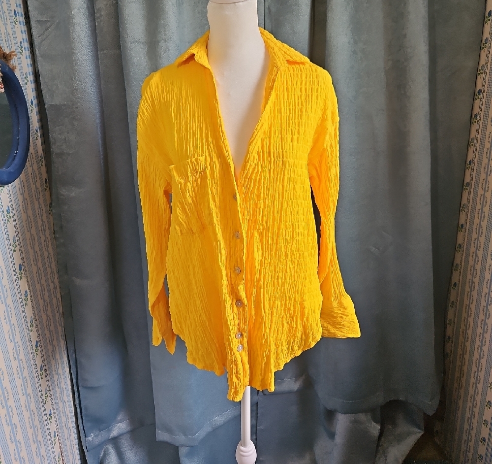 Urban Outfitters Crinkled Yellow Shirt